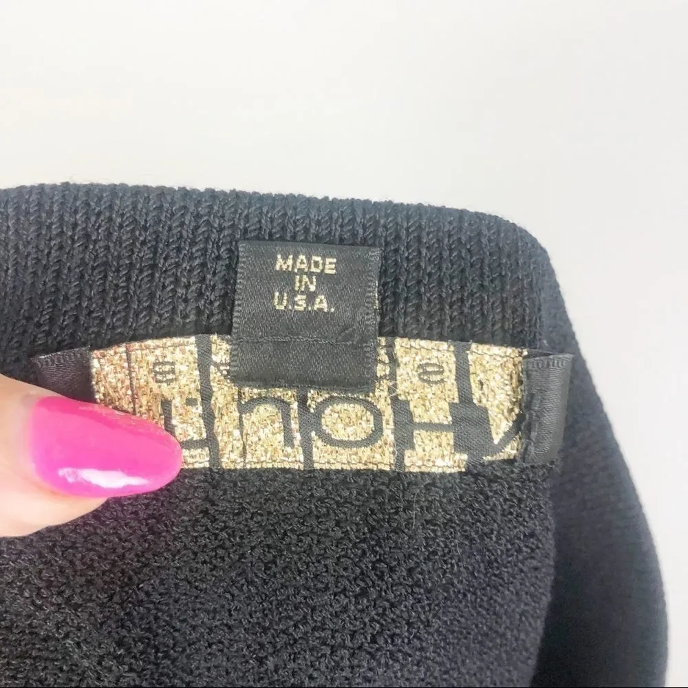 ST. JOHN | Black Knit Skirt Stretch Pull On Sz 12